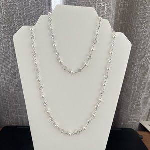 Touchstone Crystal Chanelle and Crystal Pearl Necklace